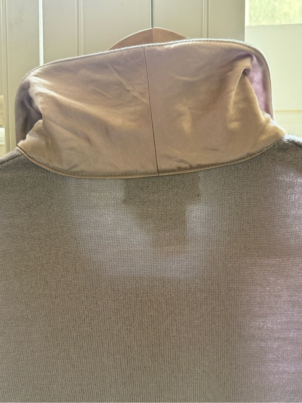 Magaschoni Lavender Wool Cardigan Beaded rayon silk  Collar Vintage Y2K - Picture 16 of 17